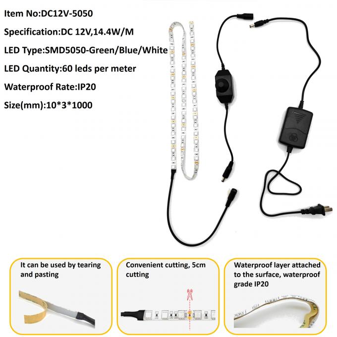 Household Self Adhesive Led Under Cabinet Lighting IP33 6000K 1