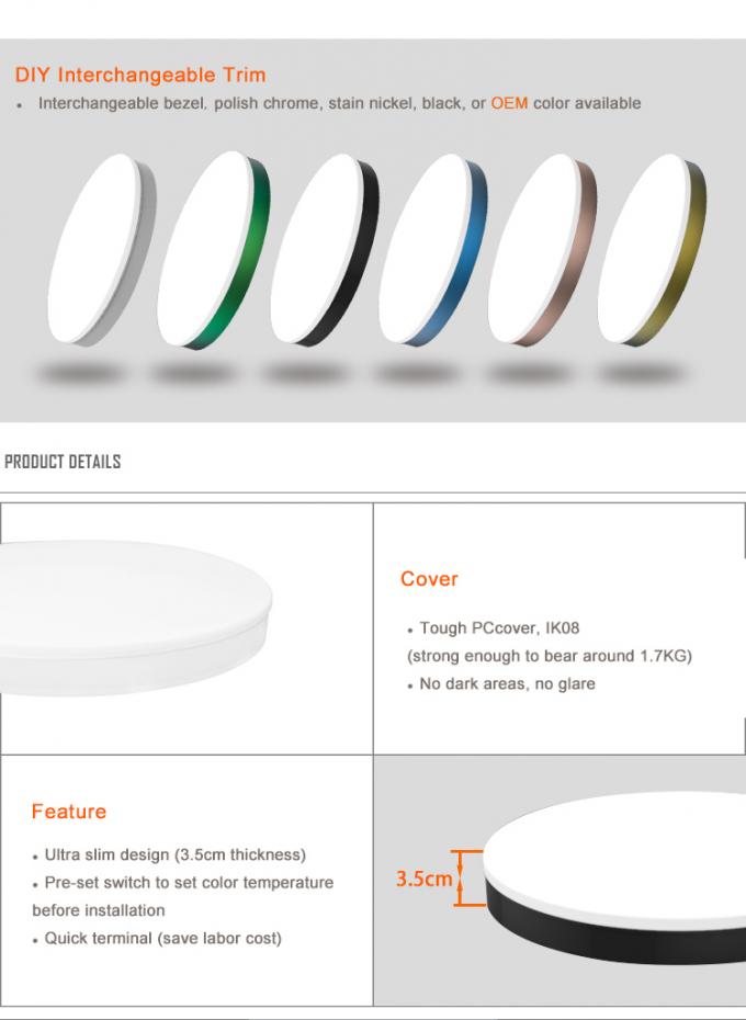 15W 28W Round Sensor Ceiling Light IP54 Dimmable Motion Activated Ceiling Light 2