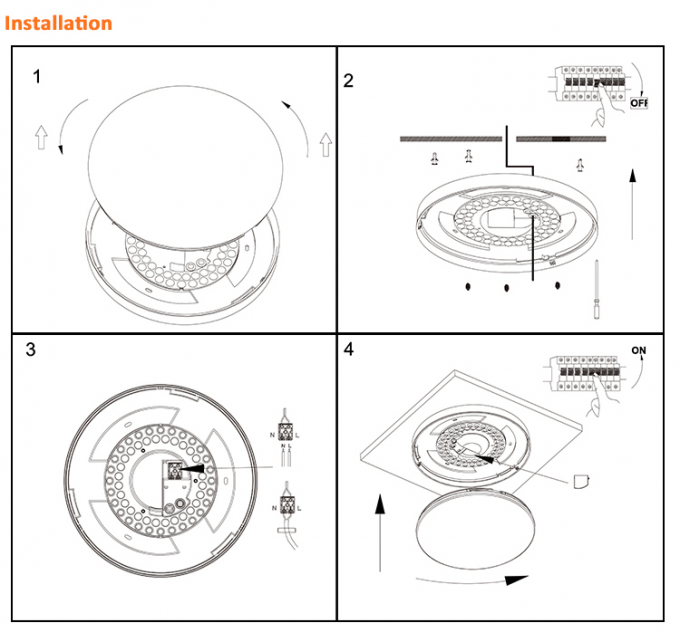 15W 28W Round Sensor Ceiling Light IP54 Dimmable Motion Activated Ceiling Light 6