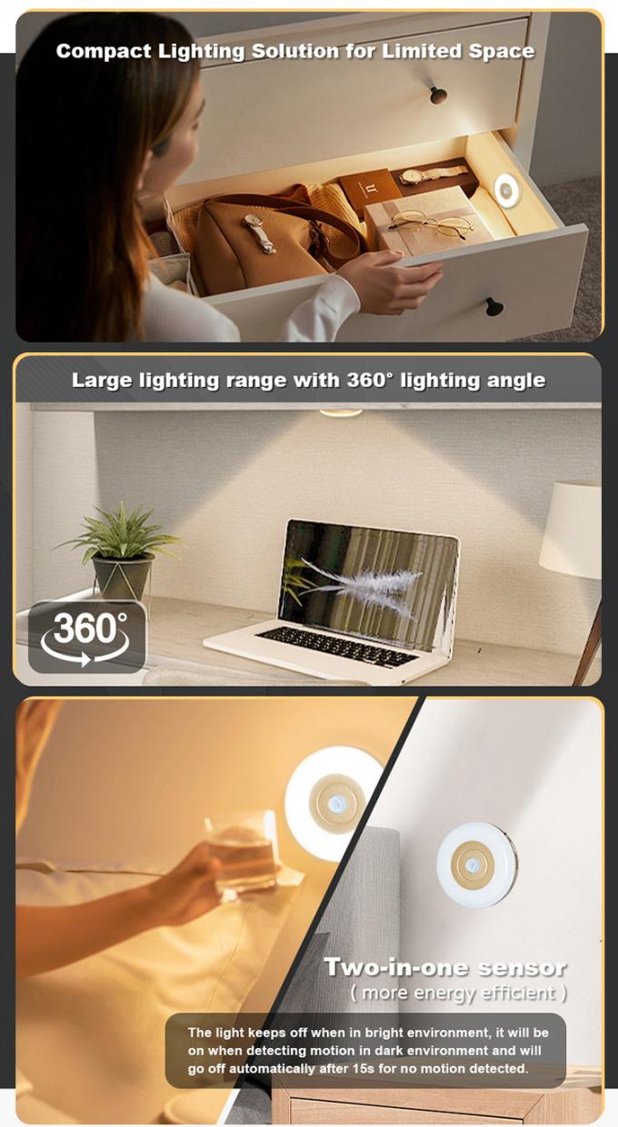 Wireless Wardrobe Motion Sensor LED Light 0.5W Motion Activated Closet Light 3