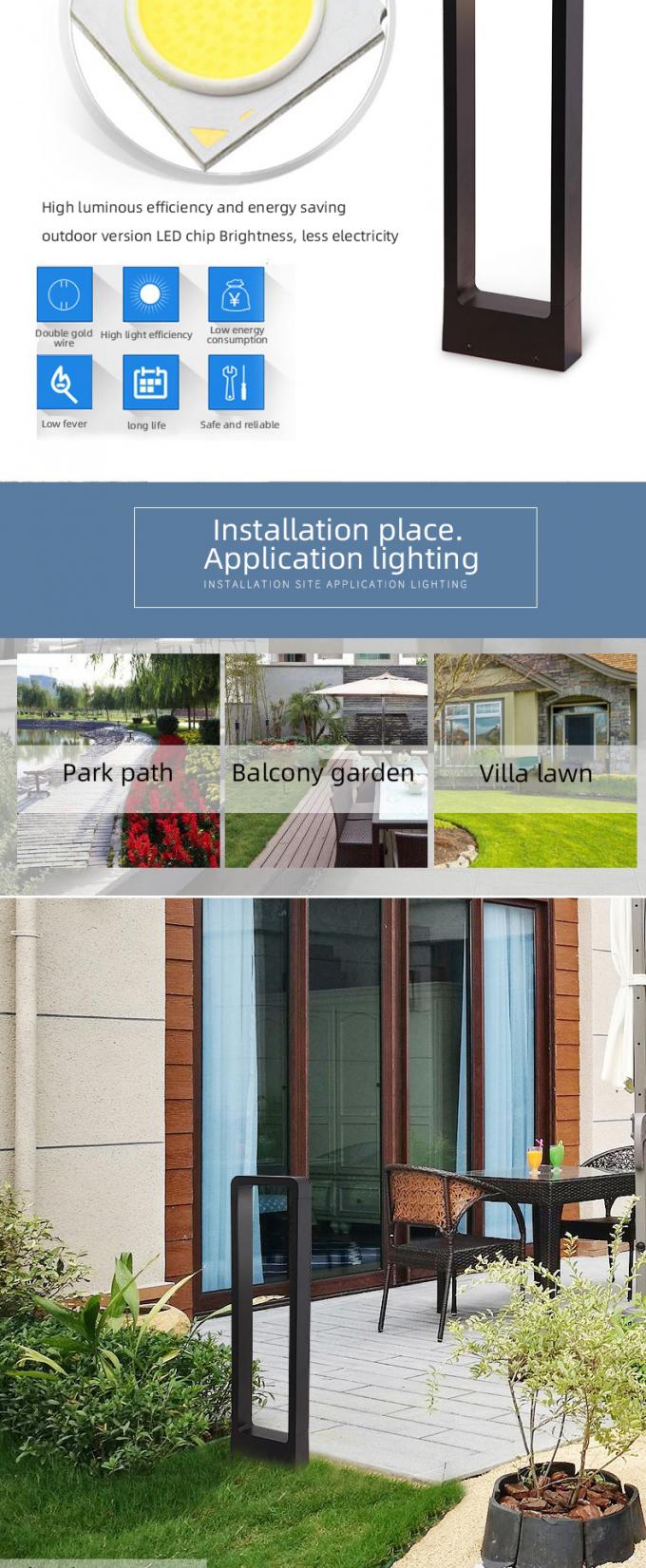 Villa Motion Sensor LED Light 6000K Motion Sensor Solar Landscape Lights 6