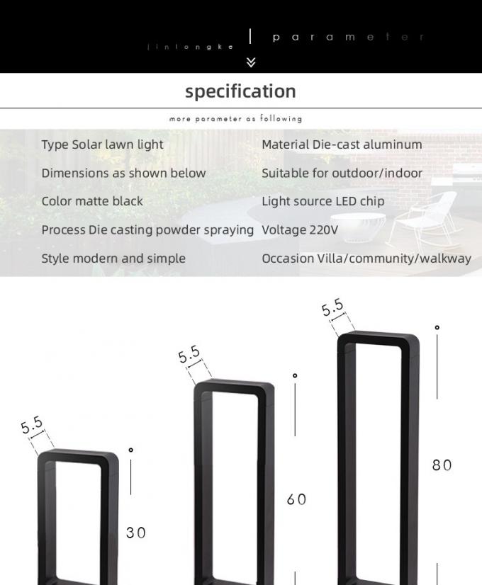Villa Motion Sensor LED Light 6000K Motion Sensor Solar Landscape Lights 8