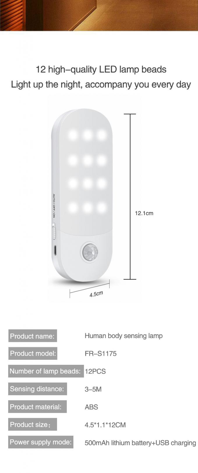 5000K PIR Sensor Cabinet Light Motion Sensor LED Light 1.5W 8