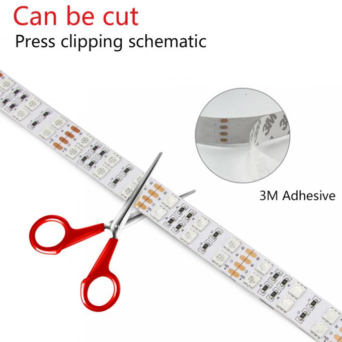 12V 5050 Dimmable LED Strip Dual Row 120 Beads Low Pressure 4
