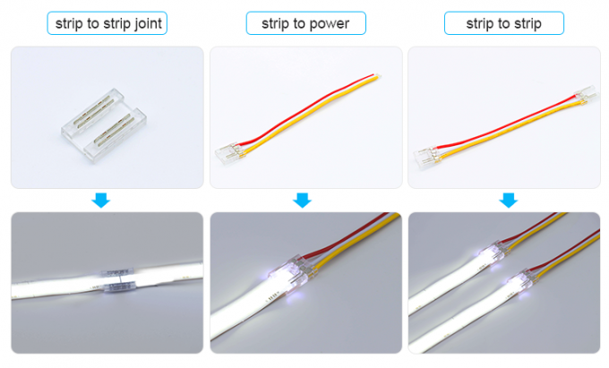 608LED Dimmable Cob Led Strip 10mm 5m Led Strip Lights With Adhesive Backing 8