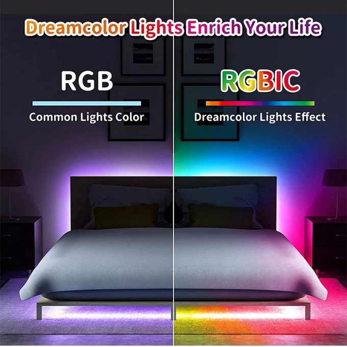 102 Leds Self Adhesive LED Strip 60 Pixel Self Adhesive Rope Lights 10
