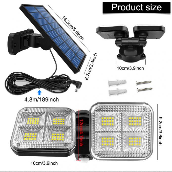 2.5W 122PCS LED Solar Powered Lights Motion Sensor Solar Lamp 2