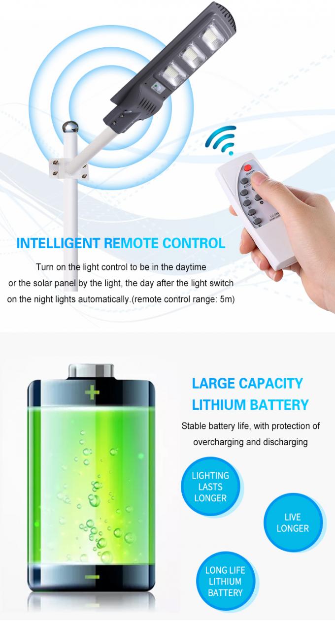 30w 60w 90w 120w LED Solar Powered Lights Integrated Motion Detector Street Lights 2