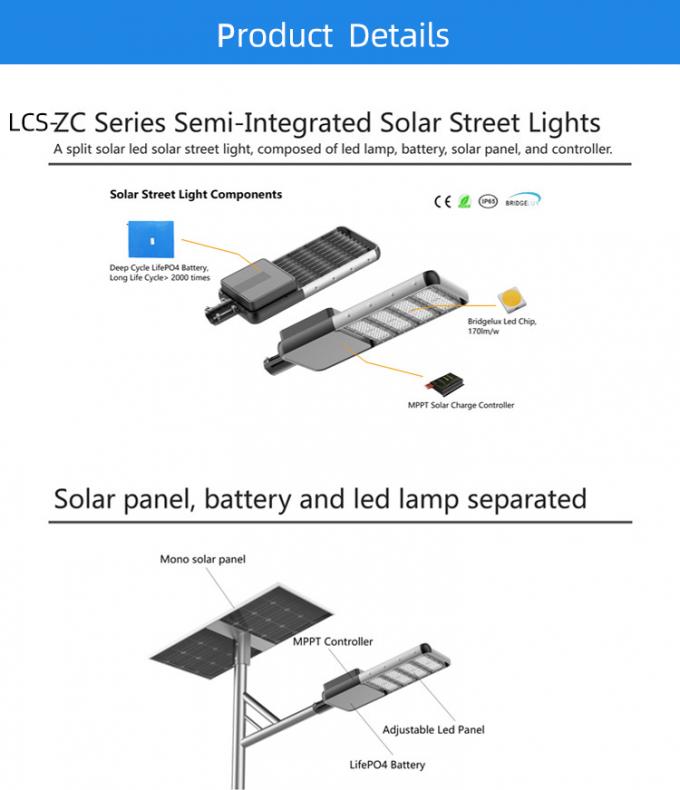 30watts 100w Solar Hybrid Street Light LED Solar Powered Lights IP65 Waterproof 1