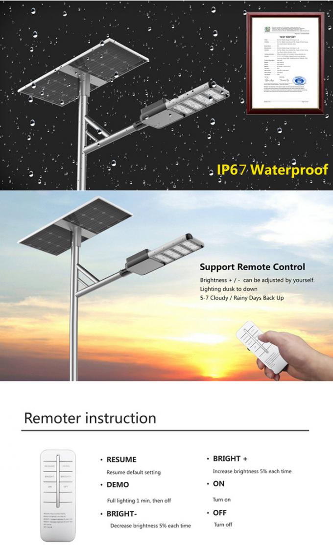 30watts 100w Solar Hybrid Street Light LED Solar Powered Lights IP65 Waterproof 4