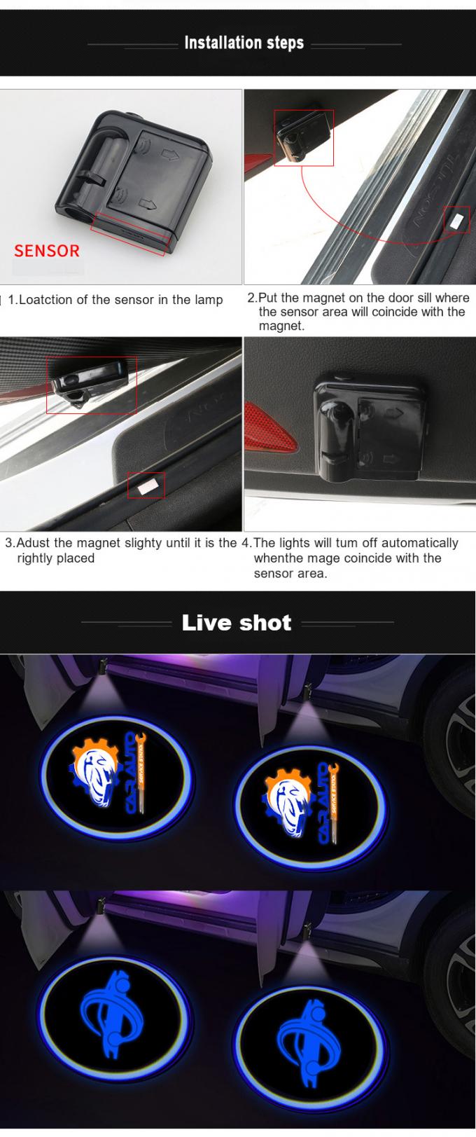3w/5w Car Door Light Vehicle LED Work Lights Decorative Ambient Light 10