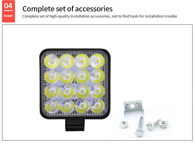 48W 16LED 4WD Square Led Work Lights Off Road Work Light 6