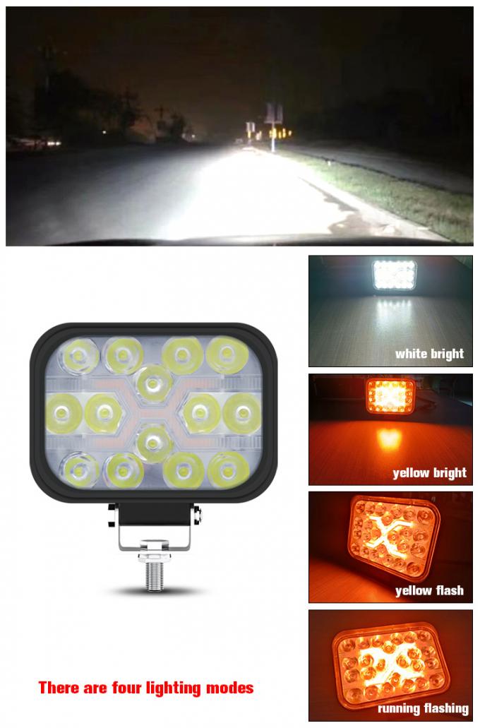 Ip67 Waterproof Vehicle LED Work Lights Square 24v 12v 42w 3 Inch 4
