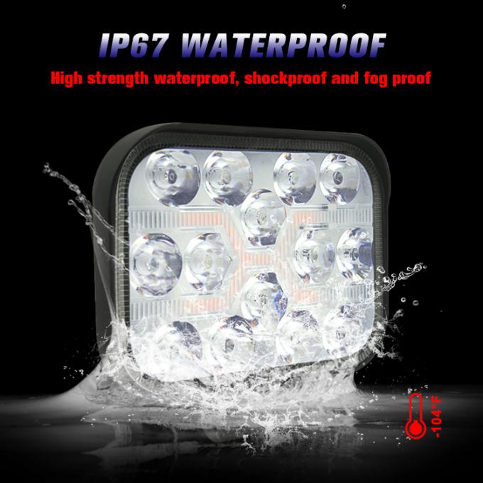 Ip67 Waterproof Vehicle LED Work Lights Square 24v 12v 42w 3 Inch 5