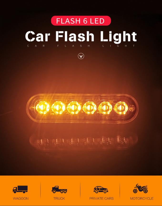 6LED Car Side Marker Lights Trucks Strobe Lamp LED Flasher Warning Lights 1