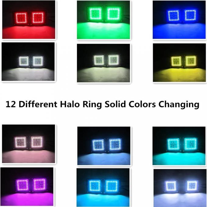Mini RGB Vehicle LED Work Lights 3 Inch 4x4 Led Pod Light Decoration 5