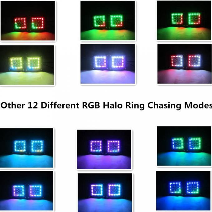 Mini RGB Vehicle LED Work Lights 3 Inch 4x4 Led Pod Light Decoration 6