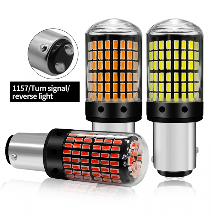 T20 144smd Car Led Bulb 1156 1157 7440 7443 White Yellow Red Light Led Turn Signal Light Driving Reverse Brake Light Bul 9
