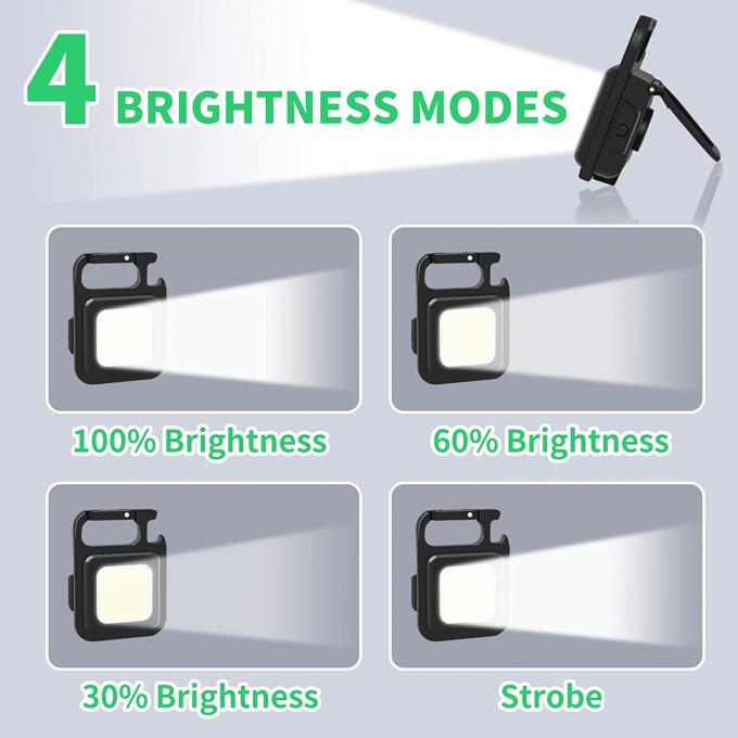 800Lm COB Rechargeable Keychain Light Portable 4 Light Modes Pocket 2