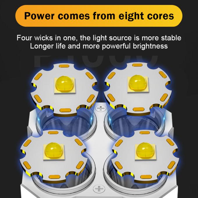1500mah Rechargeable Waterproof Torch Outdoor Working Light 6000K 8