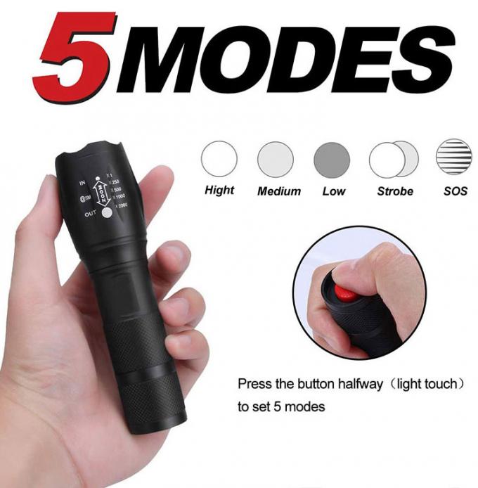 Camping Tactical Torch Outdoor Working Light IP65 Multifunction Emergency Flashlight 6