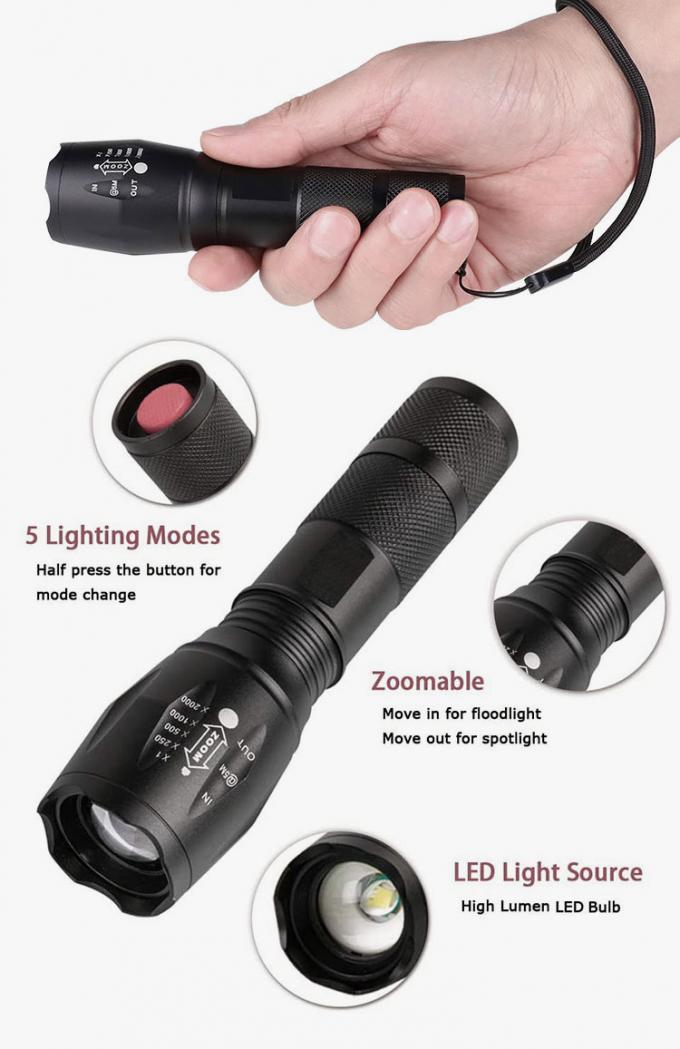 Camping Tactical Torch Outdoor Working Light IP65 Multifunction Emergency Flashlight 7
