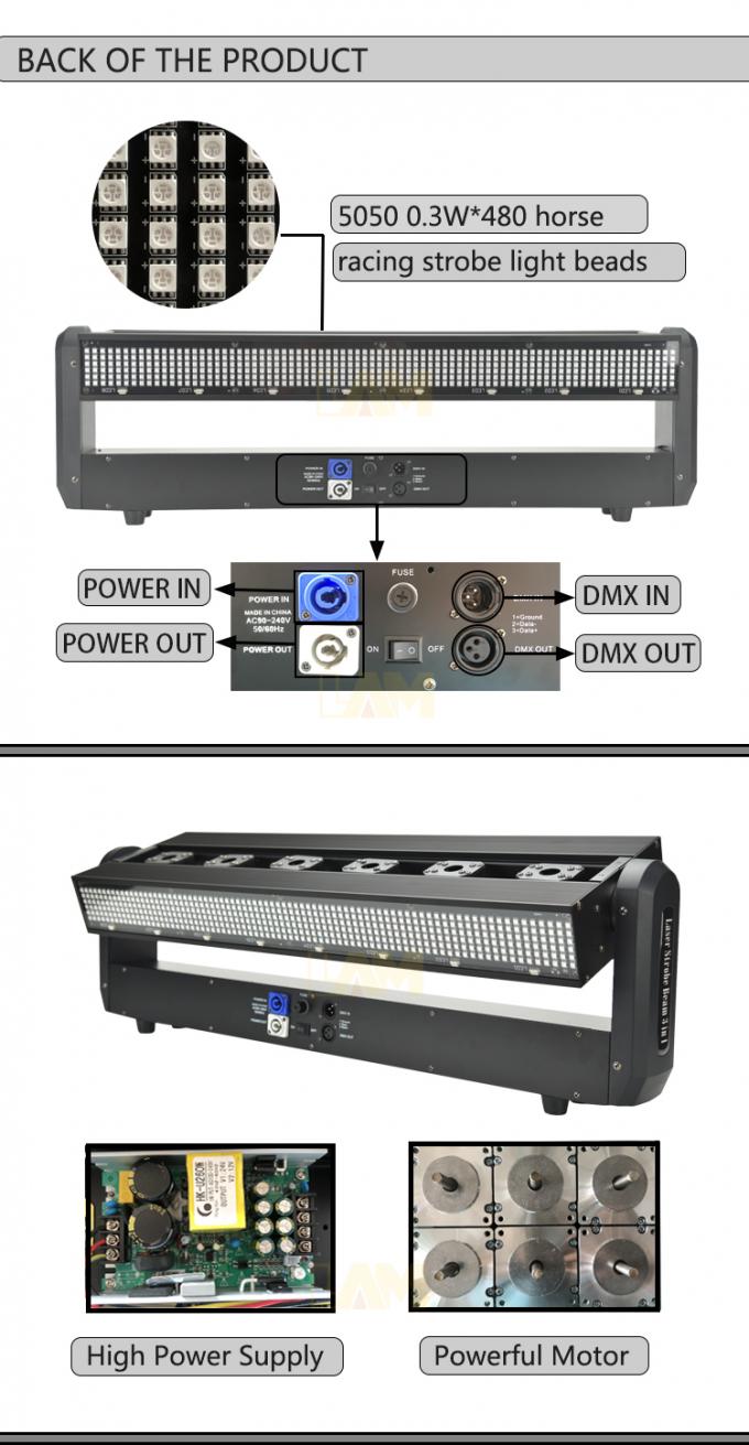 7800K 6 Head Laser Bar Indoor Work Light 200W IP20 AC110-240V 3