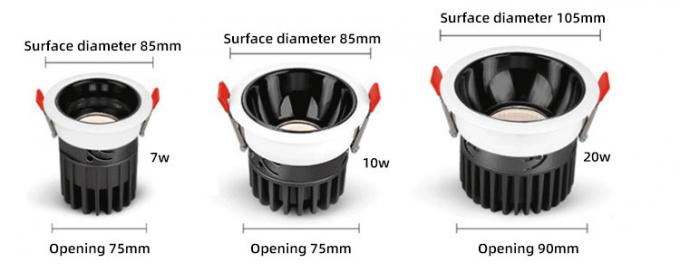 5w 7w 9w 12w Recessed Cob Spotlight Indoor Work Light Adjustable Brightness 1
