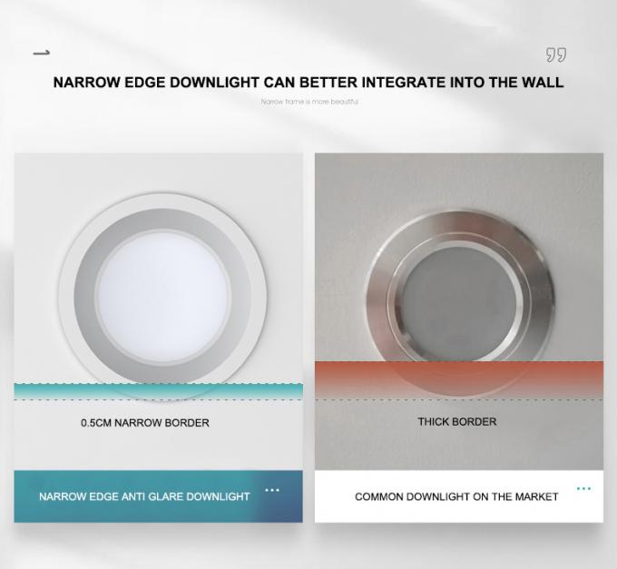 Anti Dazzle Round Recessed Downlight Ip44 6000K Embedded Ceiling Light 4