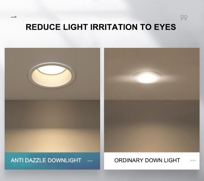 Anti Dazzle Round Recessed Downlight Ip44 6000K Embedded Ceiling Light 3