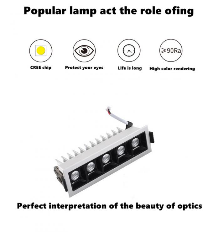 IP55 Ceiling Recessed Led Strip Lighting 7W 10W 2700K-3000K Warm White 6