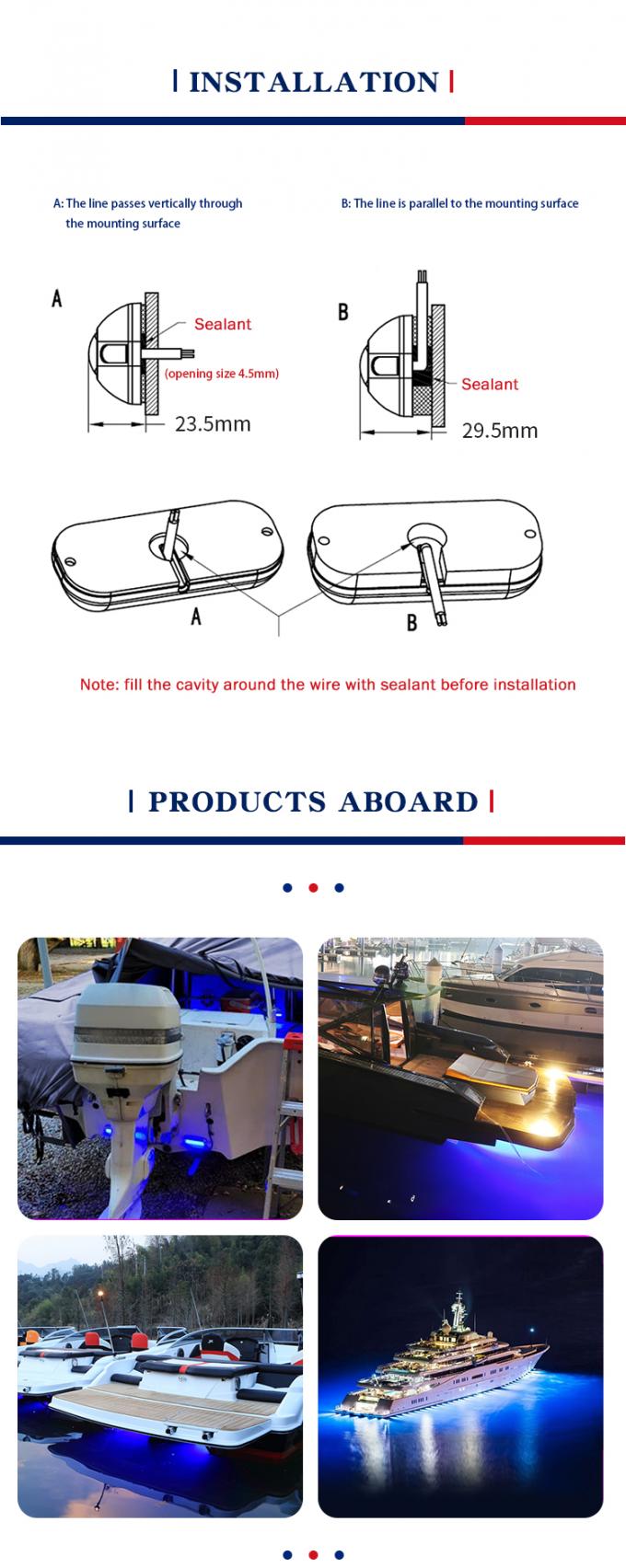 IP68 Ocean Led Underwater Lights LED Marine Lights Boat Transom Lights 9