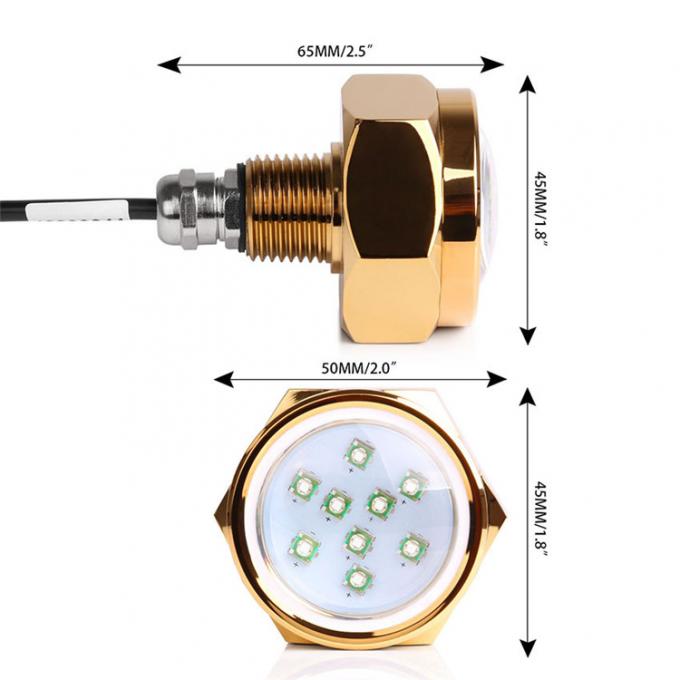 6000K LED Marine Lights Rgb Drain Plug Light Daylight Alert 2700lm 1