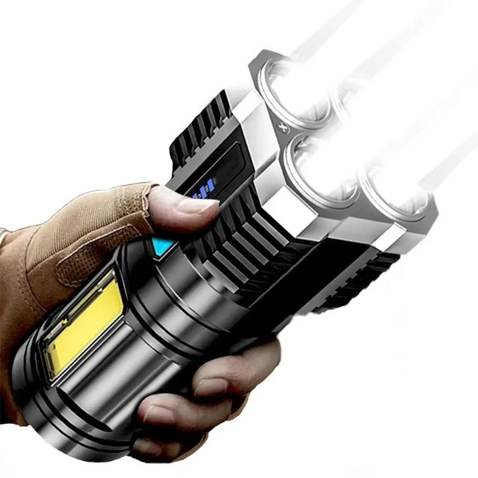 1000 Lumens 4led Rechargeable Cob Flashlight Multifunctional Led Flashlight 0