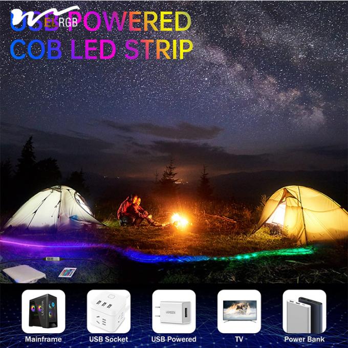 LED Light Source Type USB RGB COB Strip Lights 4.92ft with 5V Color Changing Feature 7
