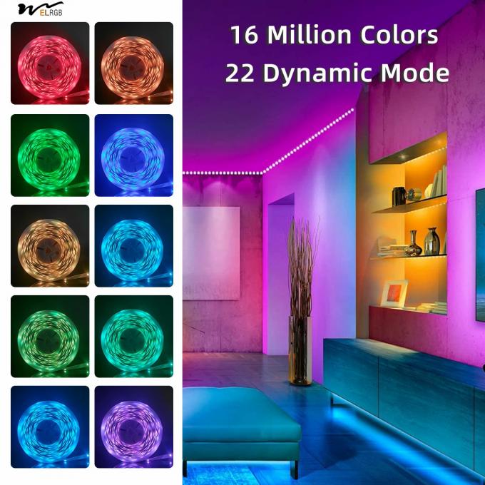 Modern Style 100FT Smart LED Strip Lights 2 Rolls of 50ft with 40 Key Remote Controller Sync to Music 4