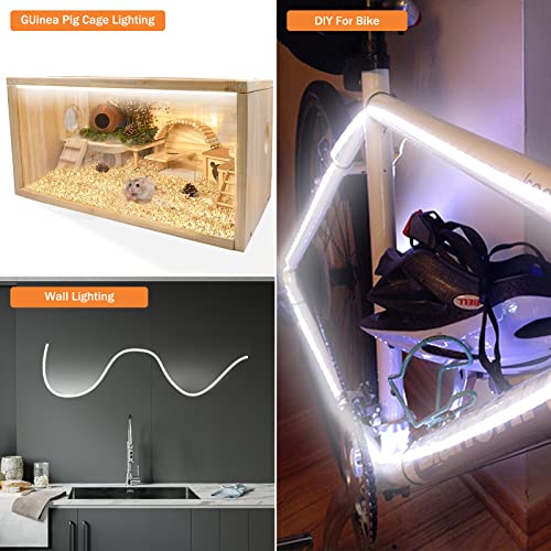 4.92ft/1.5m LED Strip Light Remote Control Heat Resistant Waterproof Micro Flexible White 6