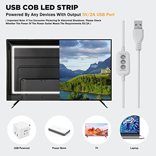 4.92ft/1.5m LED Strip Light Remote Control Heat Resistant Waterproof Micro Flexible White 5