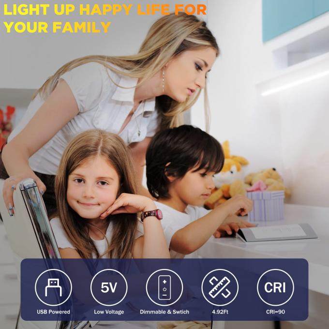 4.92ft/1.5m LED Strip Light Remote Control Heat Resistant Waterproof Micro Flexible White 7