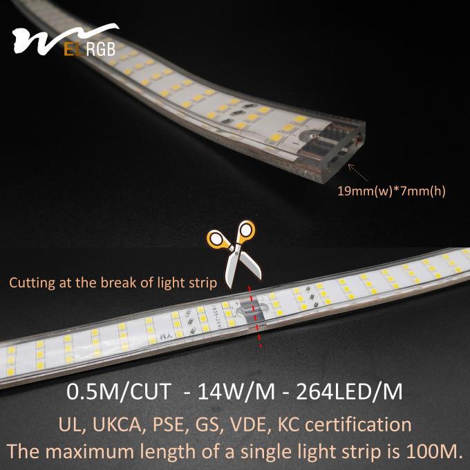Outdoor Waterproof 264 LEDs/m 3-Row Celling LED Light Stripe with Sensor Control 6
