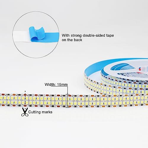 Adjustable Strip Light 6500K Double Row 480LED/M Flexible LED Strip White Warm White 6