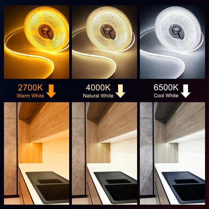 2560LEDS CRI 90 8mm Flexible Unified COB LED Light Strip 5M 2700K Warm White DC 24V 7