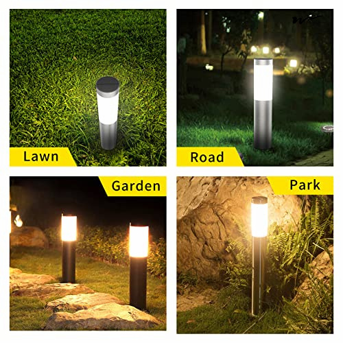 Solar Powered LED Landscape Lamp Column Outdoor IP44 Waterproof White Light Street Light 4