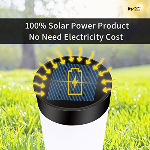 Solar Powered LED Landscape Lamp Column Outdoor IP44 Waterproof White Light Street Light 5