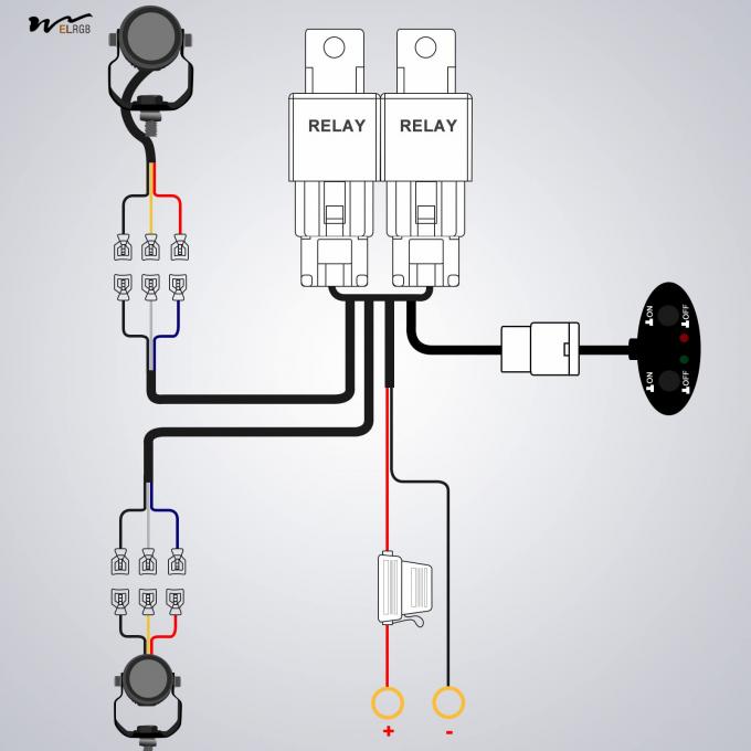 60W White Amber Motorcycle LED Pod Projection Light 1.3-inch Auxiliary Spotlight 3