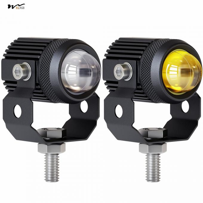 60W White Amber Motorcycle LED Pod Projection Light 1.3-inch Auxiliary Spotlight 2