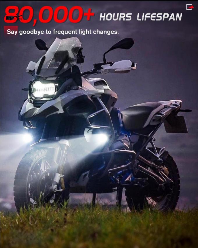 Motorcycle LED Driving Fog Light with 600% Brightness and Two-Color Stroboscopic Mode 6