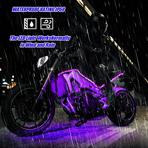 Smart LED Music Sync Color Changing Lights Motorcycle RGB Light Kit APP Remote Control 12V 5