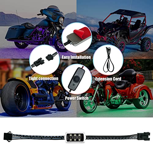 Smart LED Music Sync Color Changing Lights Motorcycle RGB Light Kit APP Remote Control 12V 7