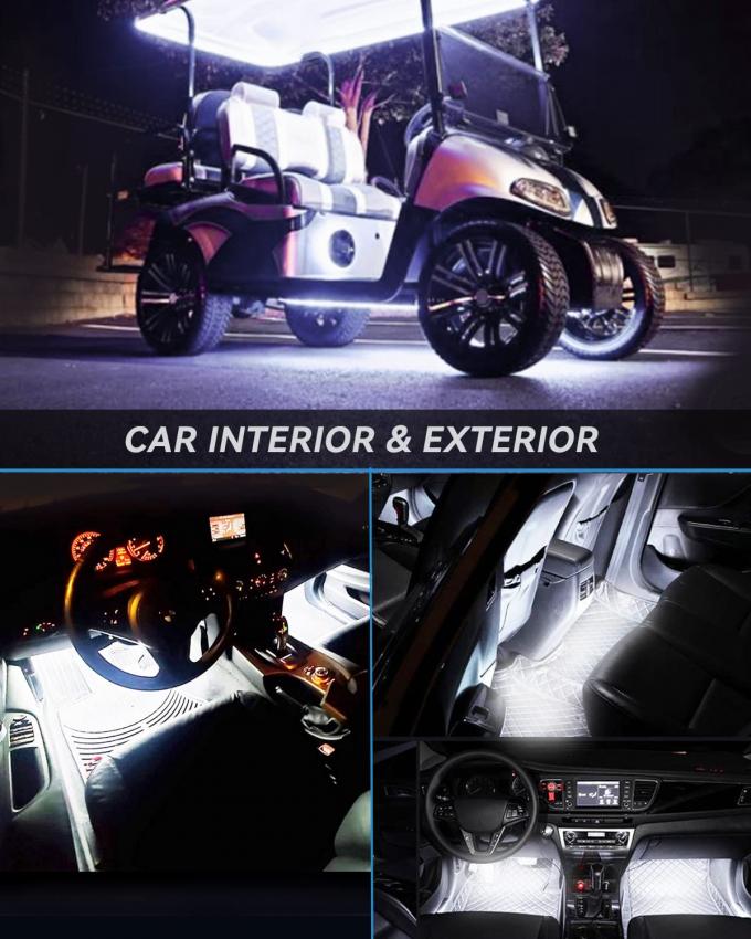 0.18kg White LED Light Strip for Cars Golf Carts Boats 60.96cm Connected Waterproof 12V 6